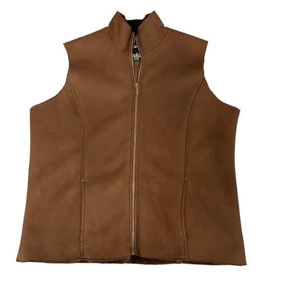 Style & Co. Brown Luxe Suede, Fleece Lined Vest, MP - Picture 9 of 9
